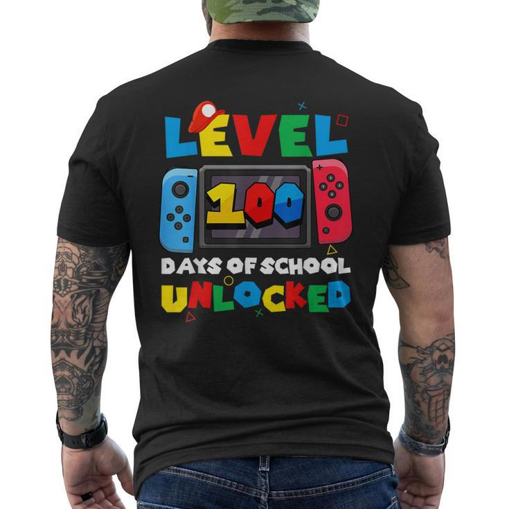 Game Controller Level 100 Days Of School Unlocked Boys Men's T-shirt Back Print