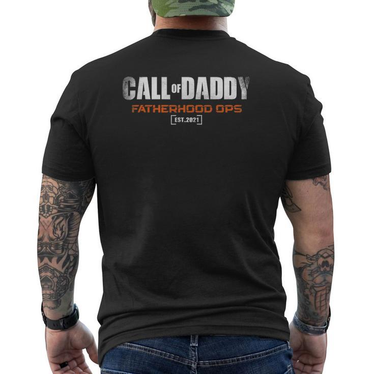 Gamer Dad Call Of Daddy Fatherhood Ops Father's Day Mens Back Print T-shirt