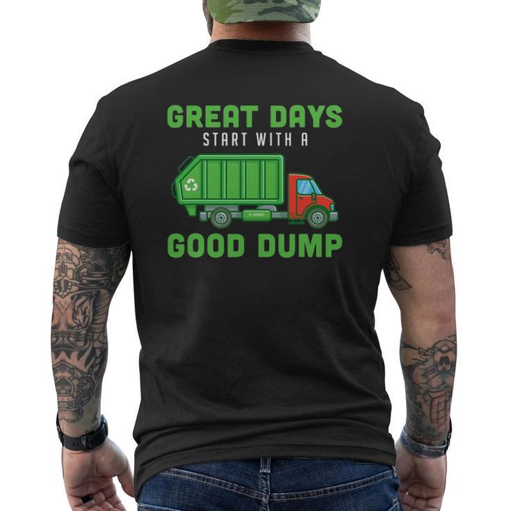 Garbage Truck Recycling Trash Recycle Garbageman Waste Bin Mens Back Print T-shirt