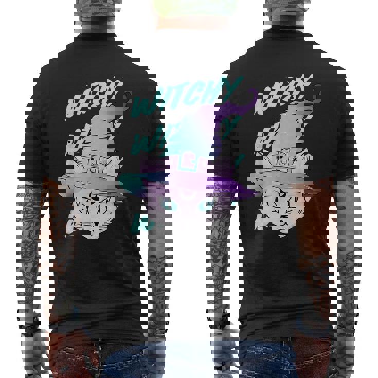 Gato Bruja Gótico Pastel Kawaii Gradiente Estético Pastel Camiseta Hombre Estampado Espalda