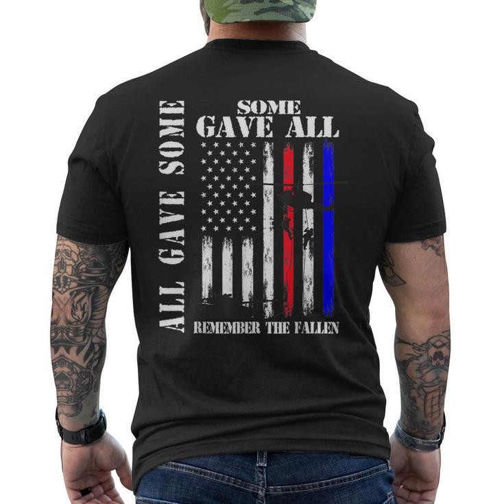 All Gave Some Some Gave All Flag Veteran Memorial Day Family Men's T-shirt Back Print