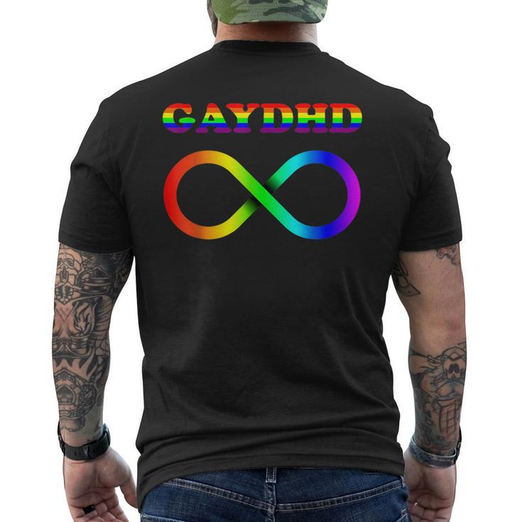 Gay Adhd Gaydhd Neurodiverse Lgbt Pride Men's T-shirt Back Print