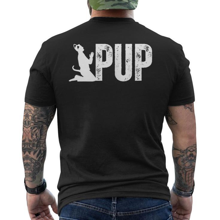 Gay Leather Lgbtq Human Pup Play Puppy Dog Pride Men's T-shirt Back Print