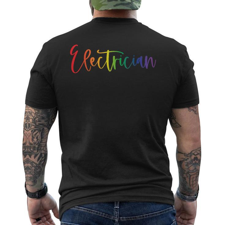 Gay Lesbian Transgender Pride Electrician Lives Matter Men's T-shirt Back Print