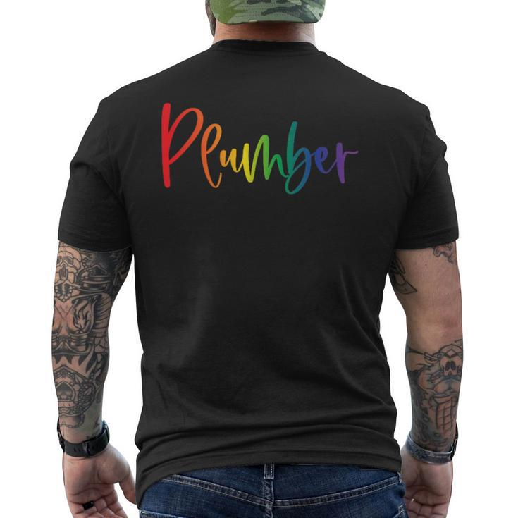 Gay Lesbian Transgender Pride Plumber Lives Matter Men's T-shirt Back Print