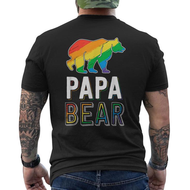 Gay Papa Bear Proud Dad Lgbtq Parent Lgbt Father Men's T-shirt Back Print