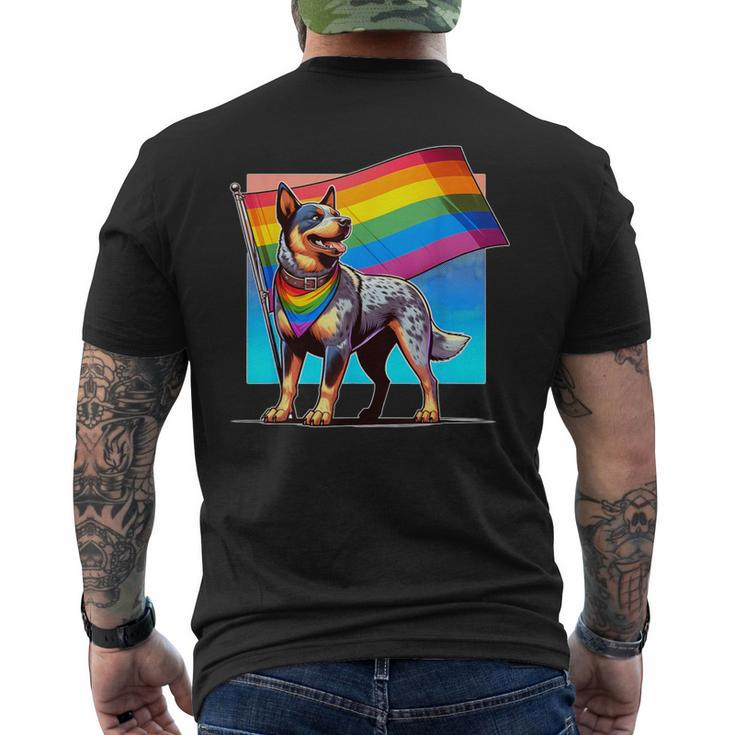 Gay Pride Lgbt Australian Cattle Dog Men's T-shirt Back Print