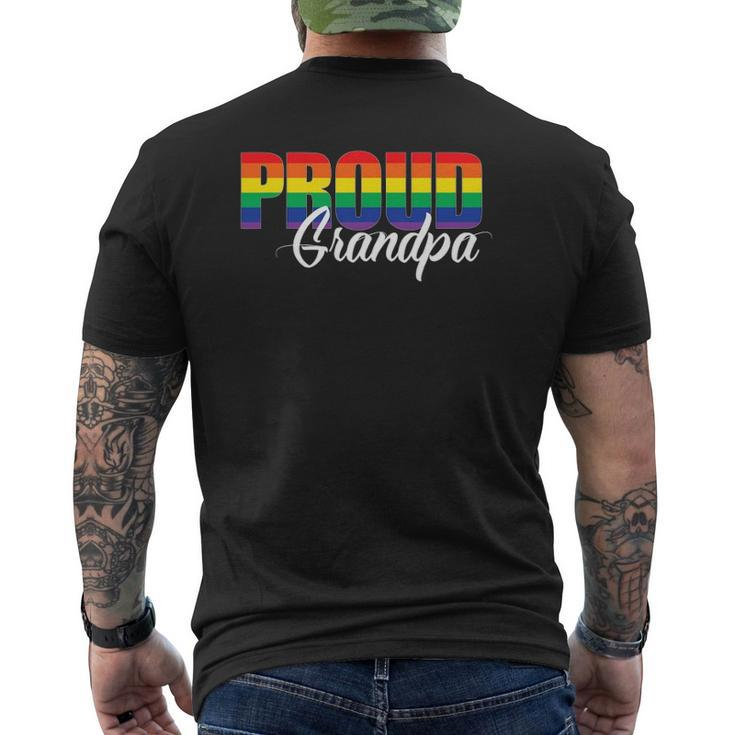 Gay Pride Proud Grandpa Lgbt Ally For Family Rainbow Mens Back Print T-shirt