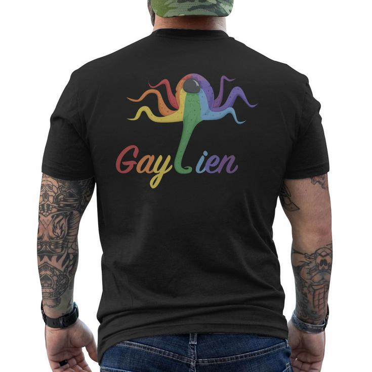 Gaylien Gay Alien Lgbt Queer Trans Bi Regenbogen Gay Pride T-Shirt mit Rückendruck