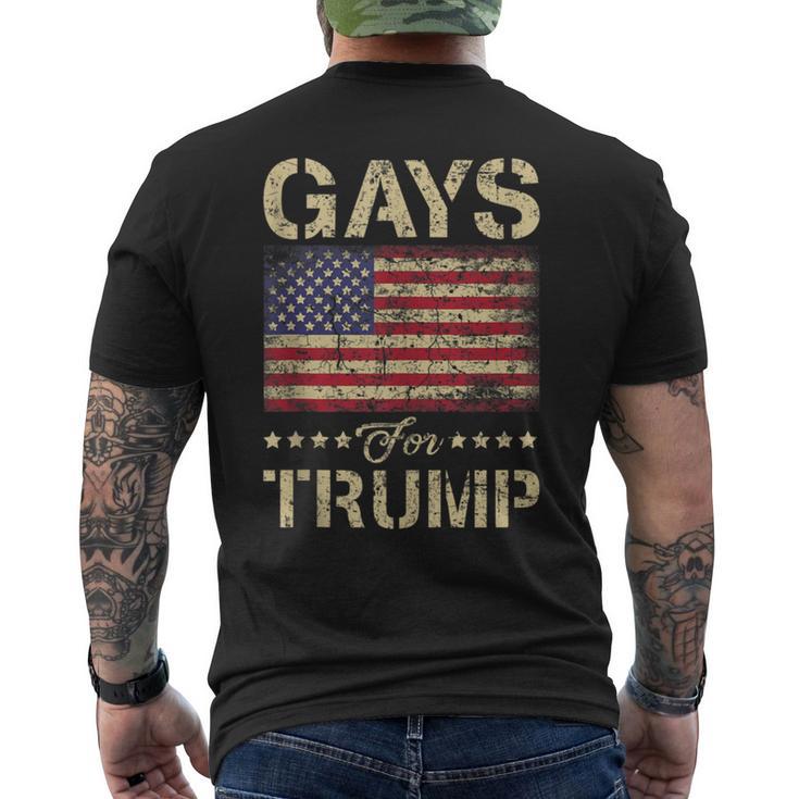 Gays For Trump Stars And Stripes American Flag Men's T-shirt Back Print