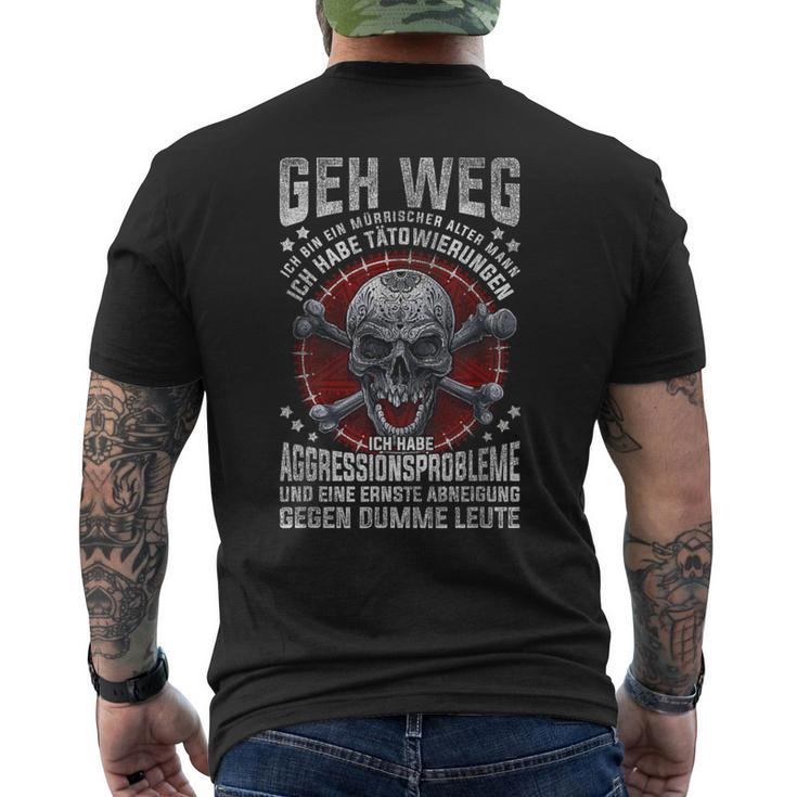 Geh Weg Ich Bin Ein Grumprischer Alter Mann Skull T-Shirt mit Rückendruck