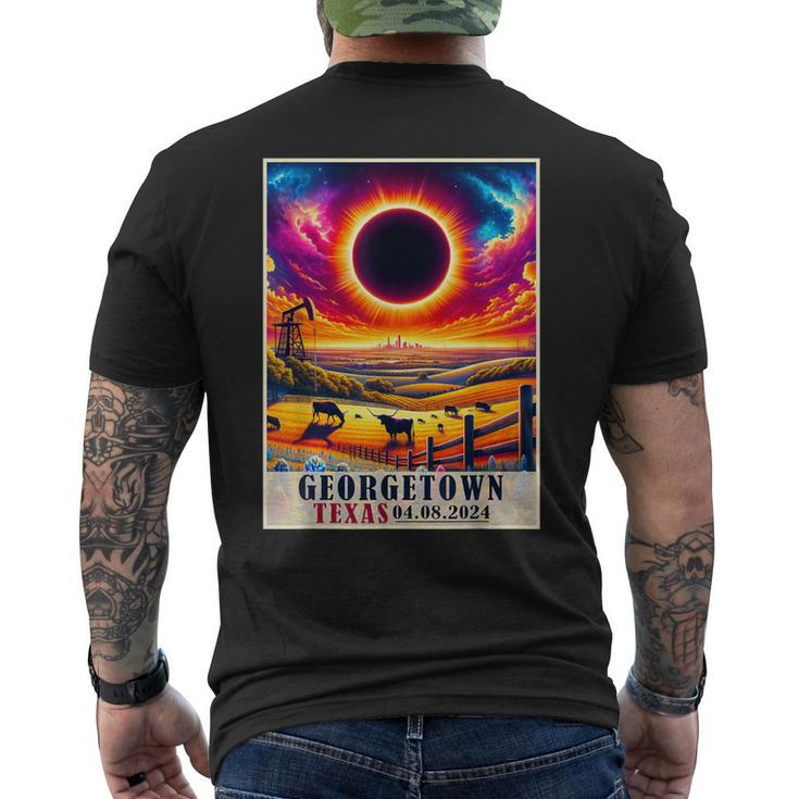 Georgetown Texas Total Solar Eclipse 2024 Totatily Vintage Men's T-shirt Back Print