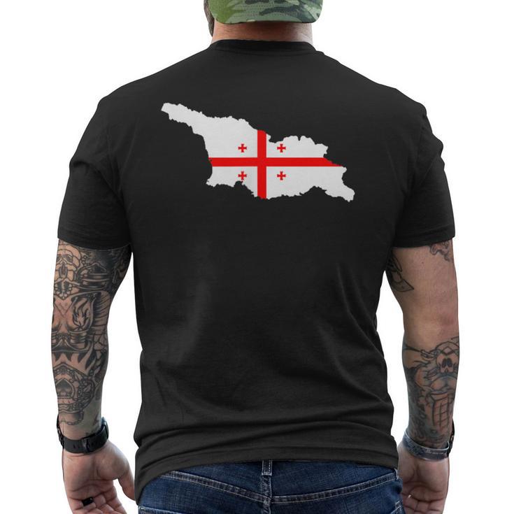 Georgia Flag In Georgia Outline Georgia T-Shirt mit Rückendruck