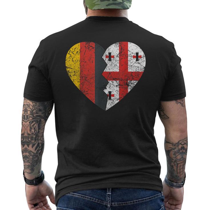 Georgische Deutsche Flagge Herz Deutschland Georgien Flagge Wurzeln T-Shirt mit Rückendruck