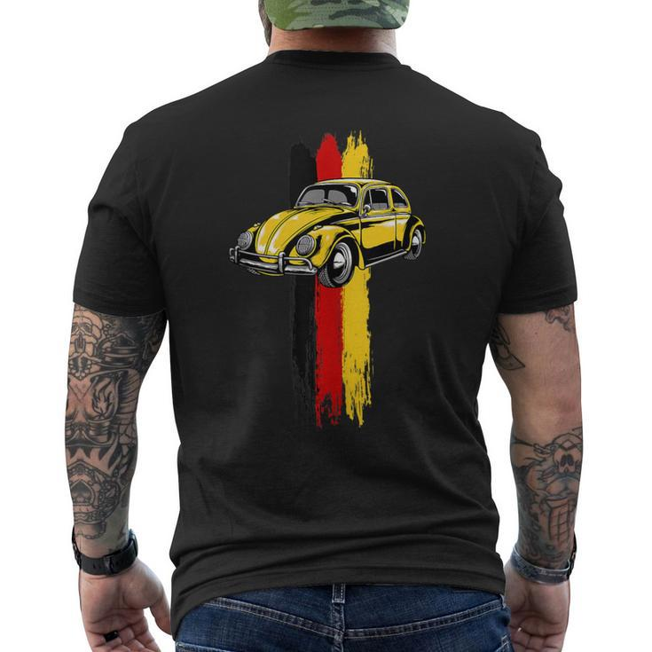German Flag Colors & Classic Retro Vintage German Car Men's T-shirt Back Print