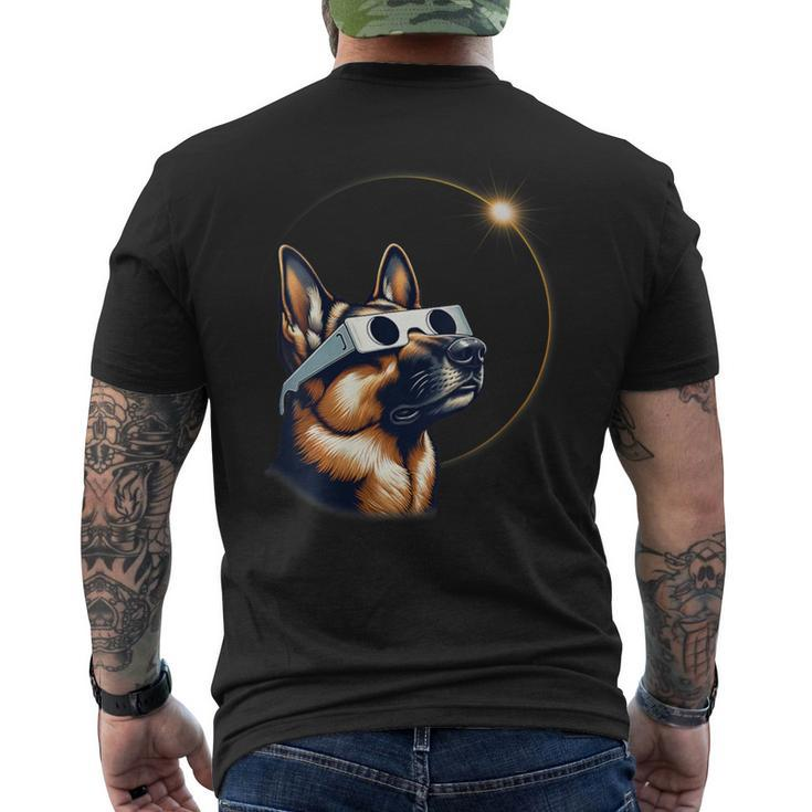 German Shepherd Dog Solar Eclipse 2024 Men's T-shirt Back Print