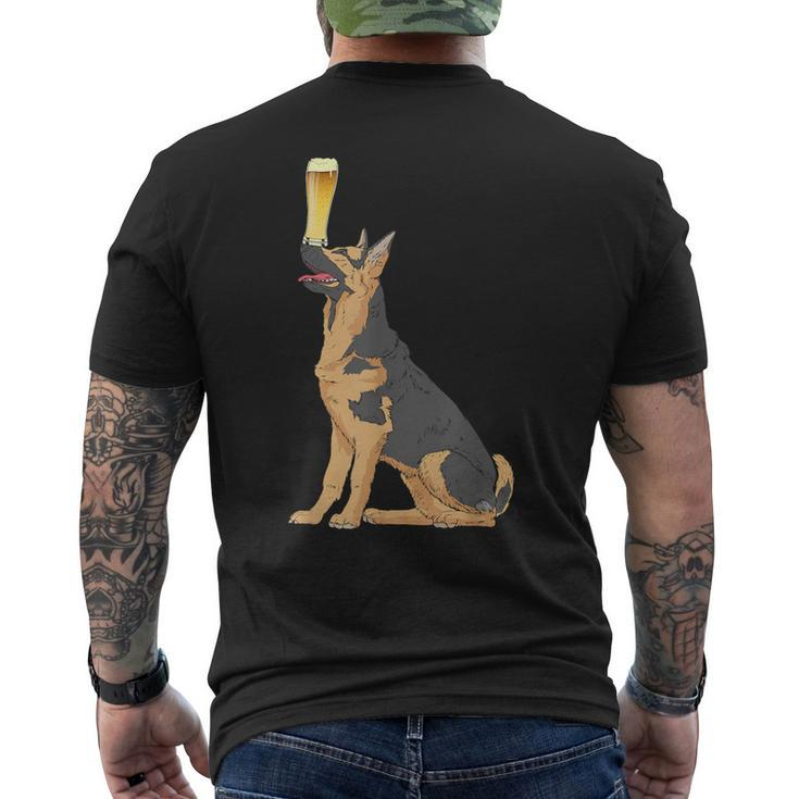 German Shepherd Vintage Dogs Craft Beer Men's T-shirt Back Print