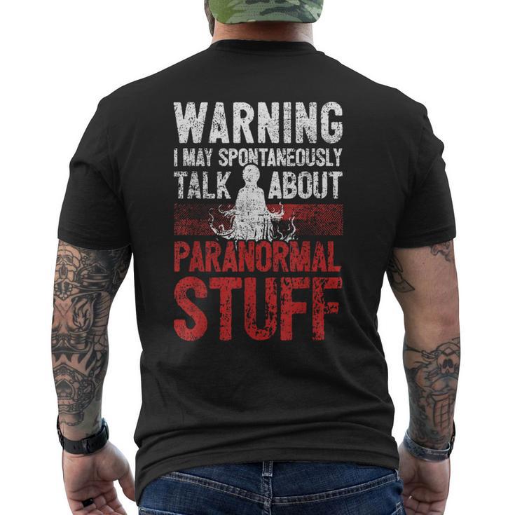 Ghost Hunting Warning Paranormal Investigator Men's T-shirt Back Print