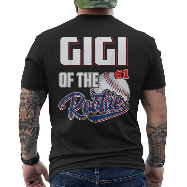 Gigi Of Rookie 1 Years Old Team 1St Birthday Baseball Men's T-shirt Back Print