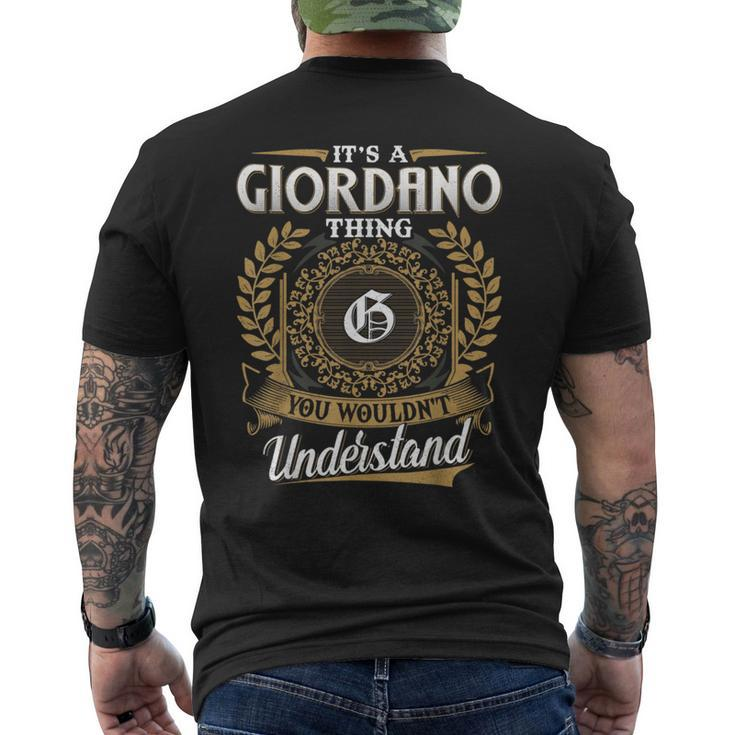 Giordano Family Last Name Giordano Surname Personalized Men's T-shirt Back Print