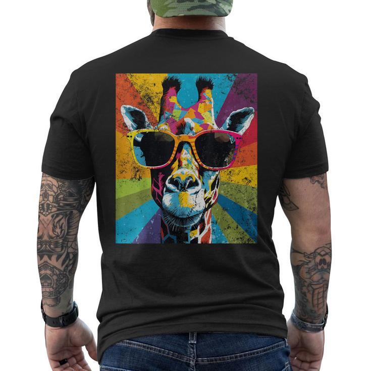 Giraffe Vintage Sunglasses African Animal Lover Men's T-shirt Back Print