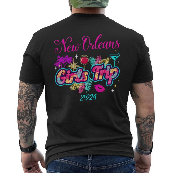 Girls Trip New Orleans 2024 Girls Weekend Birthday Squad Men's T-shirt Back Print
