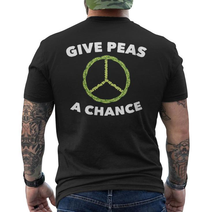 Give Peas A Chance Pun Vegan Vegetarian Men's T-shirt Back Print