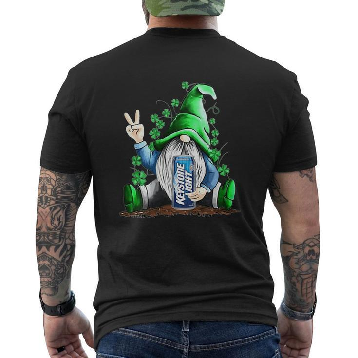 Gnomes Lucky Hug Keystone Light Life Shamrock St Patricks Day Shirt Mens Back Print T-shirt