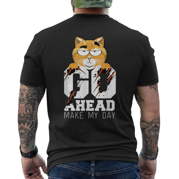 Go Ahead And Make My Day Cat Movie Quote Men's T-shirt Back Print