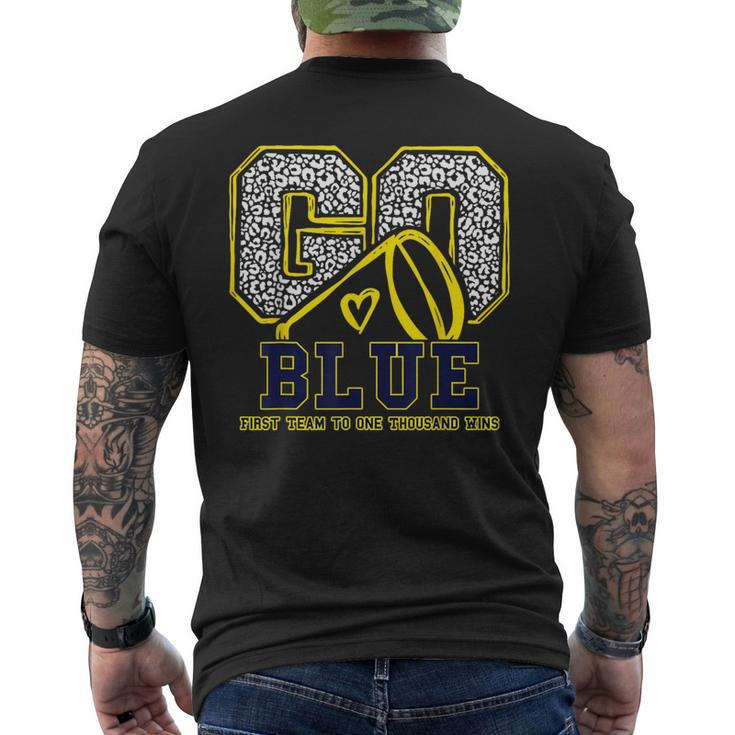 Go Blue First Team To One Thousand Wins Men's T-shirt Back Print
