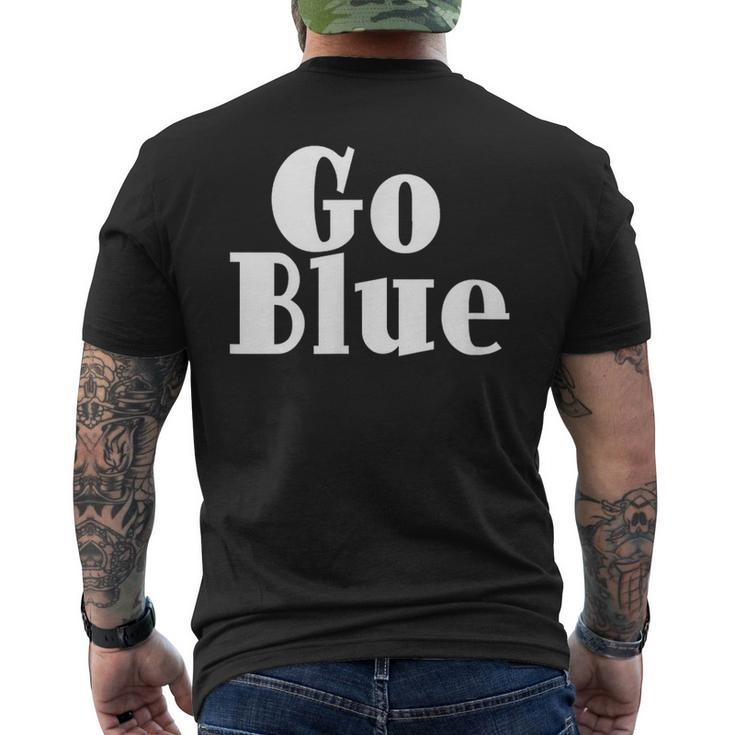 Go Blue Team Spirit Gear Color War Royal Blue Wins The Game Men's T-shirt Back Print