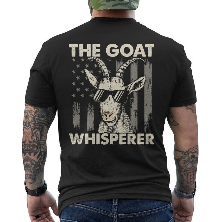 The Goat Whisperer Usa American Flag Farm Animal Men's T-shirt Back Print