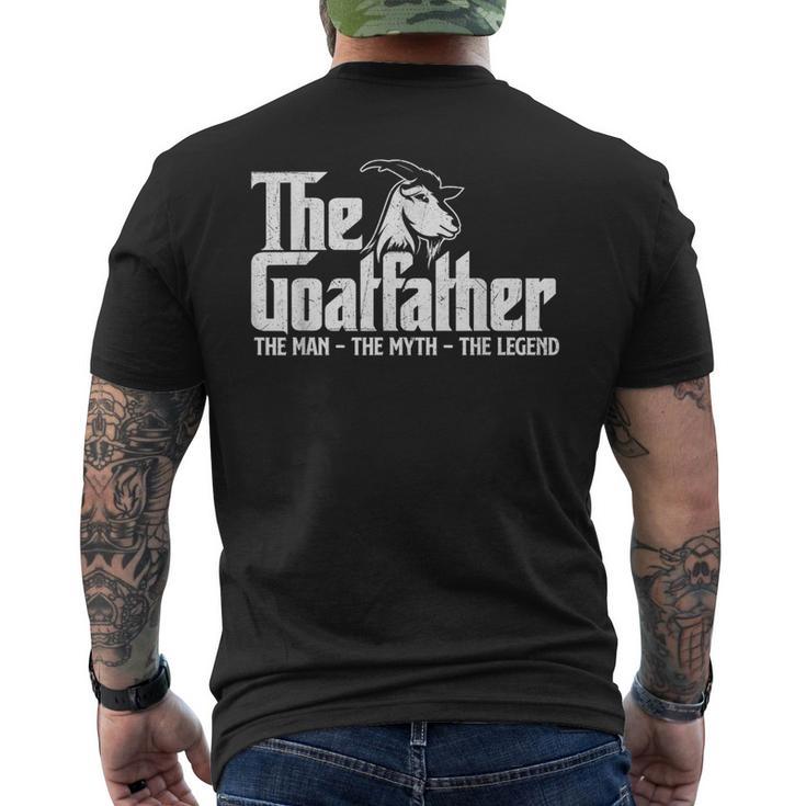 The Goatfather Goat Owner Animal Farmer Rancher Farming Men's T-shirt Back Print