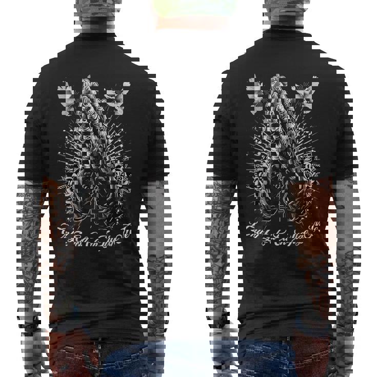 Only God Can Judge Me Prayer Hands Chicano Tattoo Doves Men's T-shirt Back Print