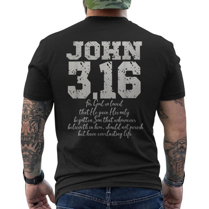 For God So Loved The World John 316 Bible Verse Christian Men's T-shirt Back Print