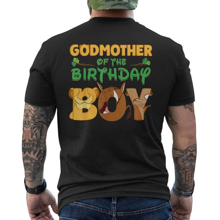 Godmother Of The Birthday Boy Lion Family Matching Men's T-shirt Back Print