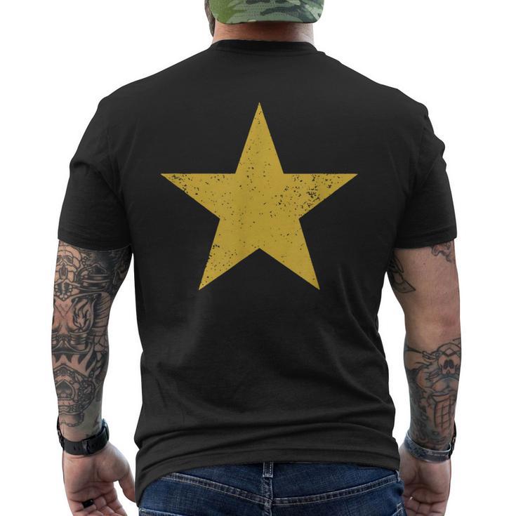 Gold Color Big Star Graphic Men's T-shirt Back Print