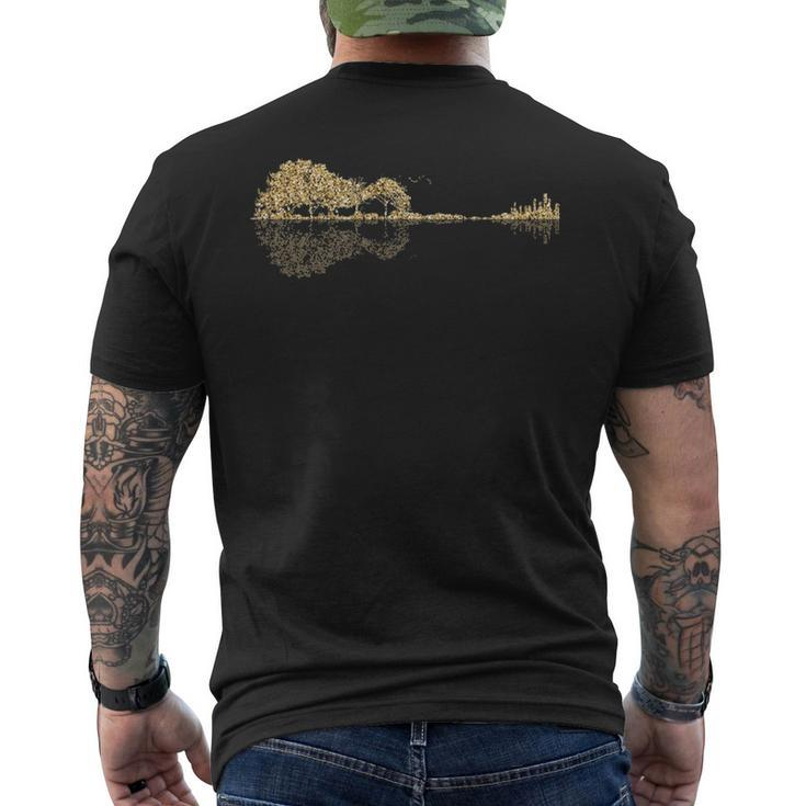 Gold Guitar Forest Men's T-shirt Back Print