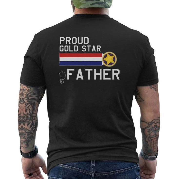 Gold Star Father Proud Military Family Mens Back Print T-shirt