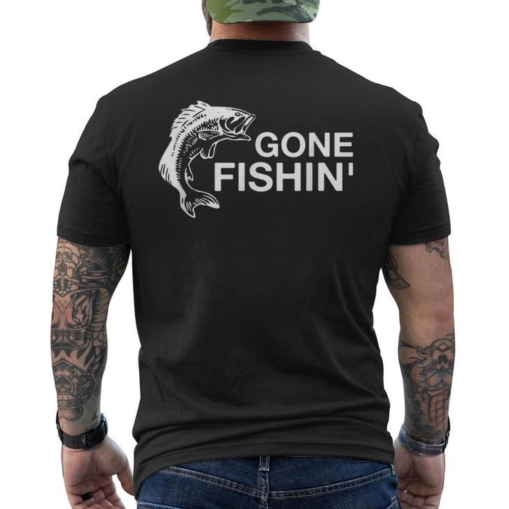 Gone Fishin' Bass Fishing Men's T-shirt Back Print