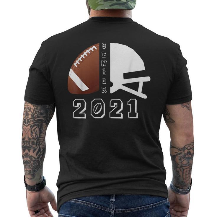 Graduate Senior Class 2021 Graduation Football Player Men's T-shirt Back Print