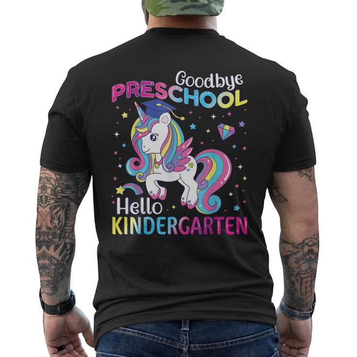 Graduation 2024 Goodbye Preschool Hello Kindergarten Unicorn Men's T-shirt Back Print
