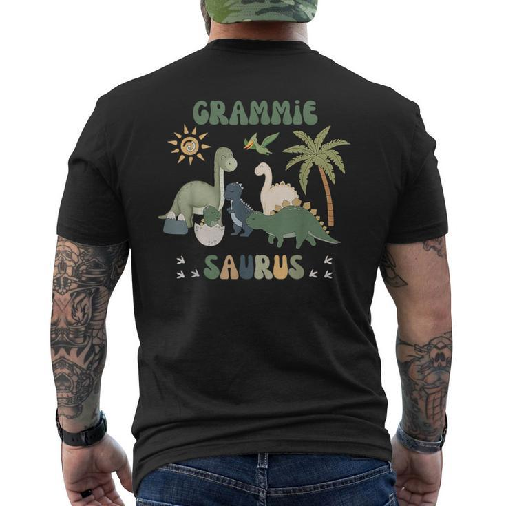 Grammiesaurus T Rex Dinosaur Grammie Saurus Family Matching Men's T-shirt Back Print