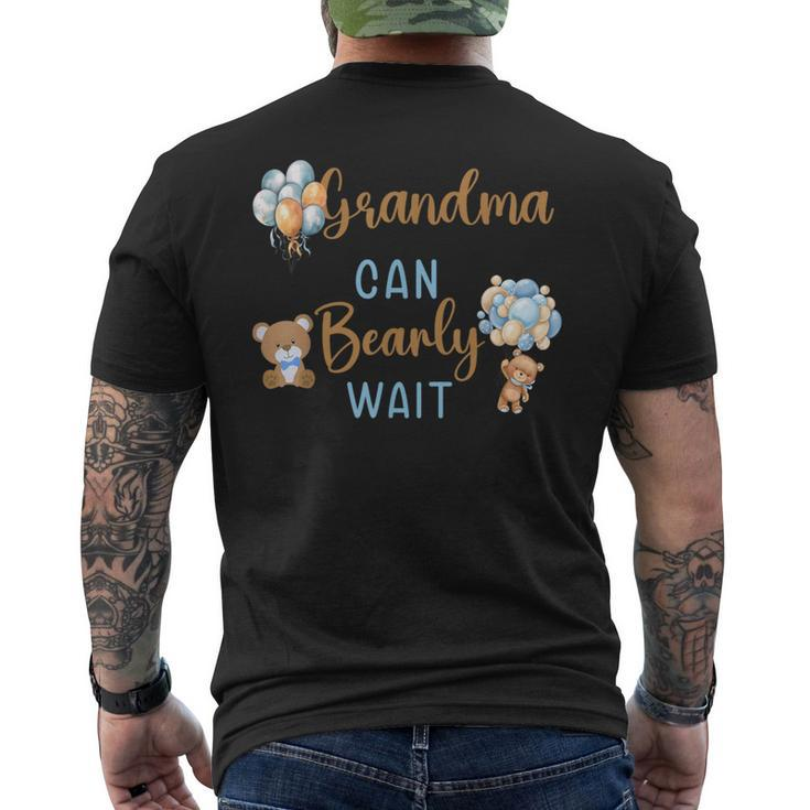 Grandma Can Bearly Wait Gender Neutral Baby Shower Matching Men's T-shirt Back Print