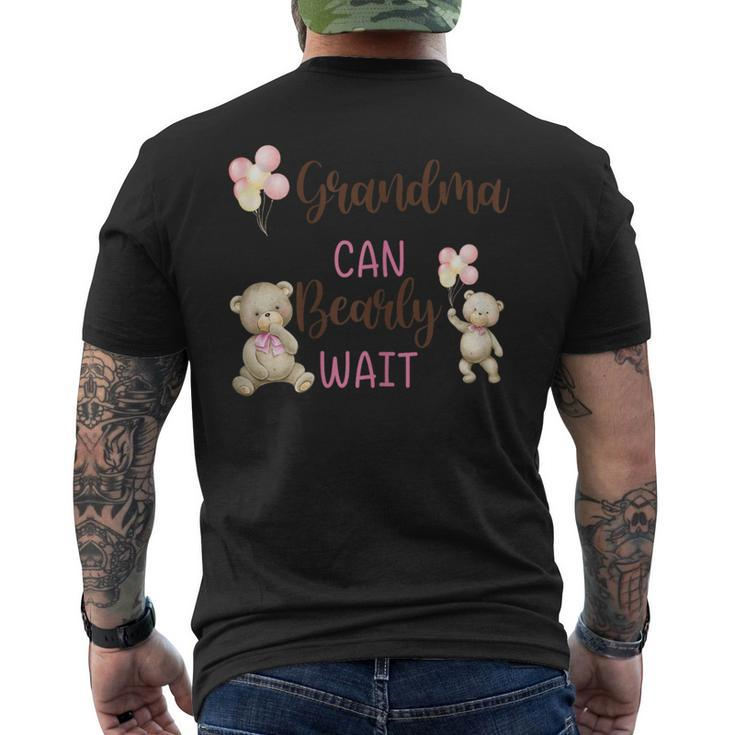 Grandma We Can Bearly Wait Gender Neutral Baby Shower Men's T-shirt Back Print