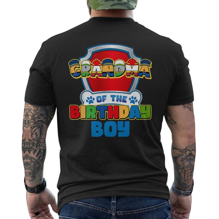 Grandma Of The Birthday Boy Dog Paw Family Matching Men's T-shirt Back Print