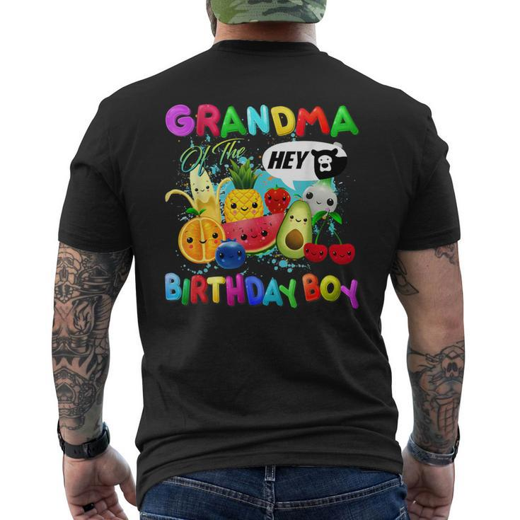 Grandma Of The Birthday Boy Family Fruit Birthday Party Men's T-shirt Back Print