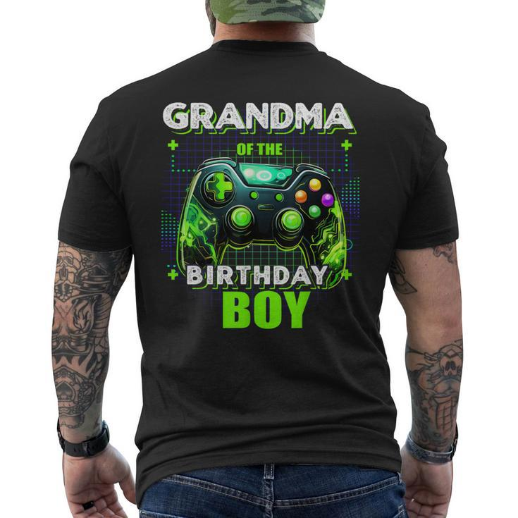 Grandma Of The Birthday Boy Matching Family Video Game Party Men's T-shirt Back Print