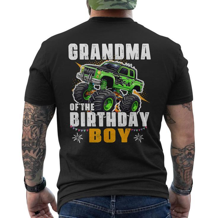 Grandma Of The Birthday Boy Monster Truck Birthday Family Men's T-shirt Back Print