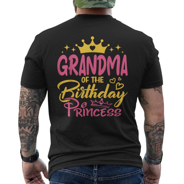 Grandma Of The Birthday Princess Girls Party Family Matching Men's T-shirt Back Print